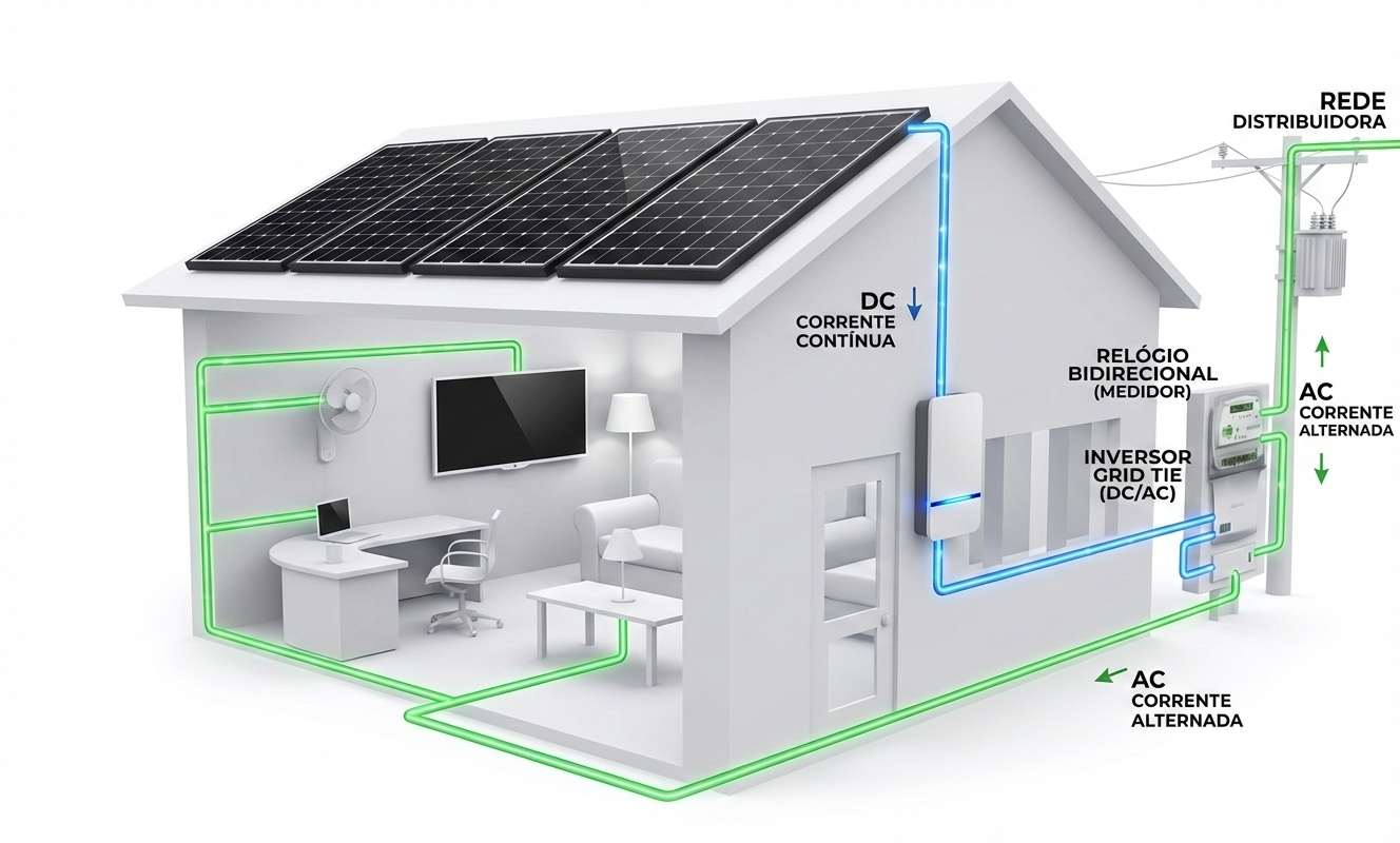 Como funciona uma usina de energia solar - Etapas de funcionamento